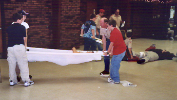 Troop 40 Emergency Disaster Simulation, December 8, 2003.  Photo by Ken Gallagher.