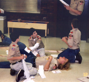 Troop 40 Emergency Disaster Simulation, December 8, 2003.  Photo by Ken Gallagher.