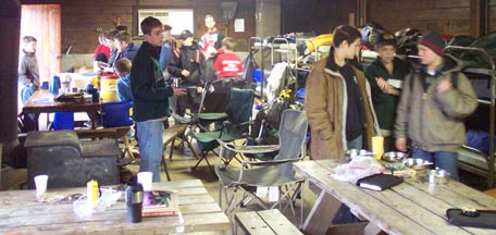 Inside the cabin at Camp Birch, 
February 2003.  Photo by Chris Krumme.