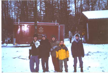 Setting up camp at Camp Birch.  Photo by Ken Gallagher